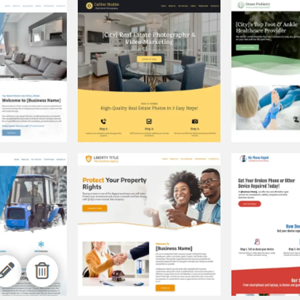 Examples of professional business website designs